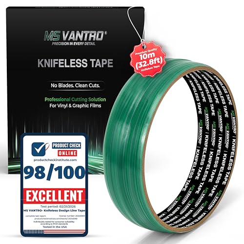 Premium Knifeless Design Line Tape 10m (32.8ft) Vinyl Wrap Cutting Tape Blade Free Precision Filament Cutting Tape for Car Wraps Graphics Motorcycle Boat & Marine Decals - color: 10m 32.8ft