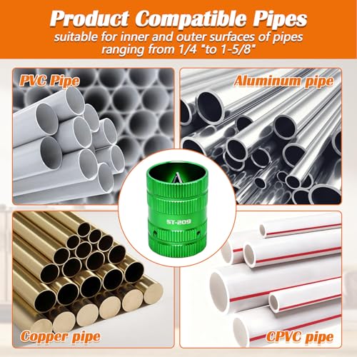 1/4'' - 1'' Depth Gauge and Pipe Deburring Reamer 1/4" to 1-5/8" Tool Kit