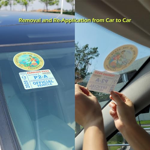 Windshield Sticker Applicator Electrostatic Film for Easy Application, Removal and Re-Application from Car to Car-12 Pack 5"x7",8 Pack2.4" x 3.1" Sheets - size: 2 Pack (20 sheets total)