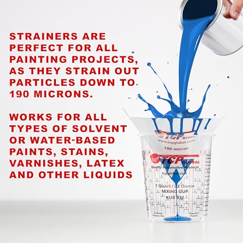 TCP Global - 190 Micron Filter Tips Ultra-Fine Paint Strainer, Case of 1000 - style: 190 Micron (Pack of 1000)