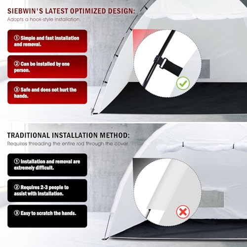 Siebwin 10x8x6.2ft Spray Paint Tent, Mesh Screen & Windproof Hooks, White - color: White, size: 10 ft x 8 ft x 6.2 ft