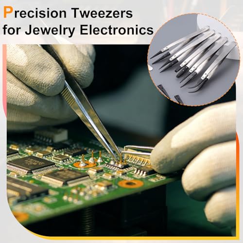 HARFINGTON ESD-2A Tweezers 5.1" Length Precision Anti-Static Pointed Tip - size: 5.1" Length, style: ESD-2A with 7A Model Replacement Tip