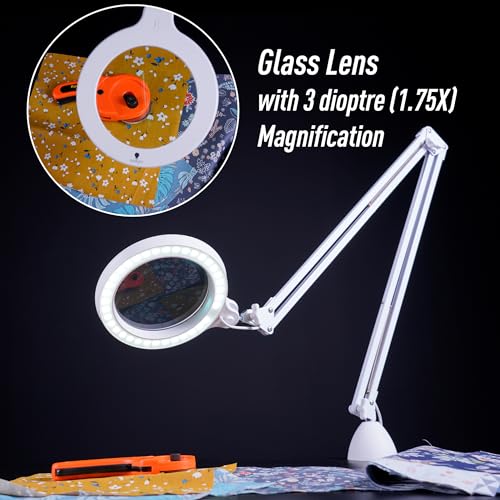 Magnifying Lamp S - Clip On Magnifier Lamp for Nail Salons, Tattoo Artists, Reading & Detailed Work - Dimmable Mag Lamp - size: MAG Lamp S