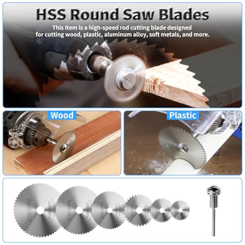 7 Pcs HSS Saw Blades Cutting Wheel Set, 3.17mm Mandrel - style: HSS 6+1