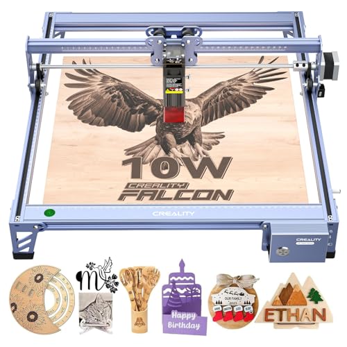 Creality Falcon 10W Laser Engraver Machine, 0.06mm High Precision Laser Engraving Machine 72W Laser Cutter and Engraver Machine for Wood Metal Acrylic Leather, 15.7"×16.3" Workspace - color: Falcon-10W