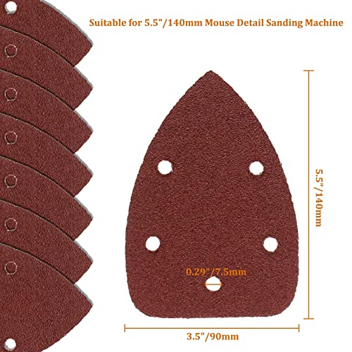 Mouse Detail Sander Sandpaper, 320 Grit, 140mm, 50 Pcs - size: 320 Grit - 50 Pcs
