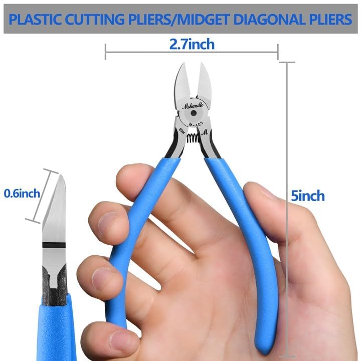 Wire Cutters 5" Flush Cutters for Electronic Component, CR-V Side Cutters for Crafting, Ultra-Sharp Diagonal Cutters, Flush Cut Pliers for Jewelry Making, Plastic, Soft Copper Wire (1 Pack) - size: A05-1Pack