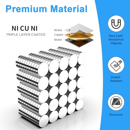 Refrigerator Magnets, 8x2mm Small Round Magnetic 250 Pack - size: 8x2mm