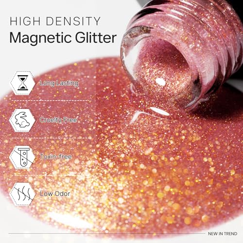 MIZHSE Cat Eye Gel Nail Polish, Dreamlike Magnetic Gel Polish Set 8 Colors - color: Dreamy Eden Cat Eye Gel