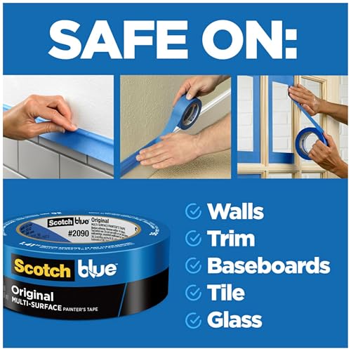 ScotchBlue Original Multi-Surface Painter's Tape 1 Inch Wide, 6 Rolls - size: 0.94" Width, style: 6 rolls