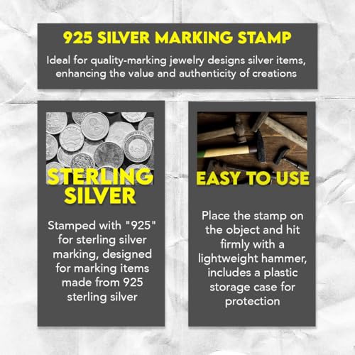 SE 925 Sterling Silver Marking Stamp Tool - Curved Swan Neck Design for Jewelry Making -91925MS