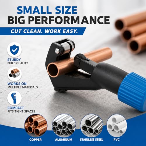 Small Copper Pipe Tubing Cutter with Reamer - Tube Cutter 1/8" to 1 1/8" - size: Small