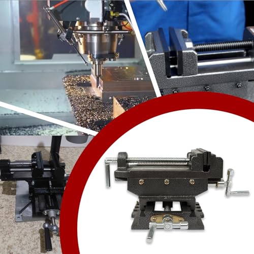 findmall 6 Inch Cross Slide Drill Press Vise Heavy Duty Benchtop - color: Black, size: 6 inch