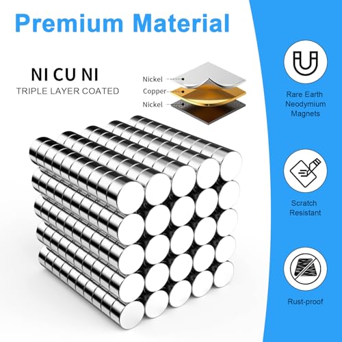 3D Printing Magnets, 6x3mm Small Round Magnetic 250 Pack - size: 6x3mm
