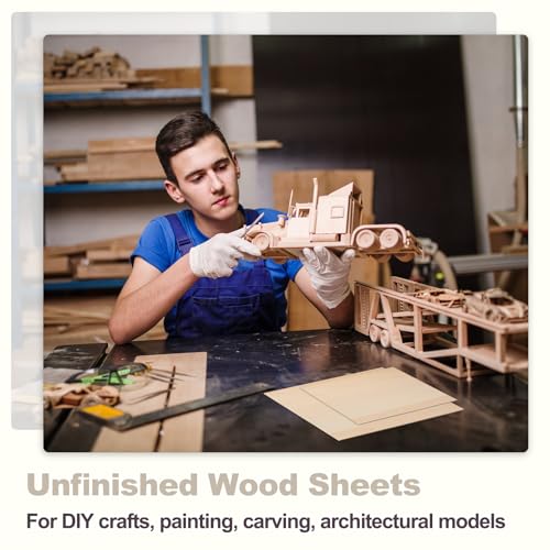 MECCANIXITY 6PCS Walnut Plywood Sheets,12 x 18 x 1/8 Inch Unfinished Wood Board Lightweight/Durable Wood Panels for Laser Cutting & Engraving,Crafts,Painting, Aircraft Model - size: 12 x 18 x 1/8 Inch