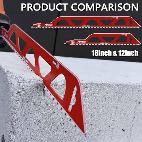 2-Pack 455mm/18-Inch Masonry Reciprocating Saw Blade - color: 18 Inch, size: 2--PACK