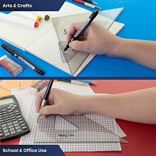 Pacific Arc Drafting Triangle, 14-inch, 45/90 Degrees, w/Inking Edge, Topaz - color: Topaz, size: 14-in, 45/90 degrees