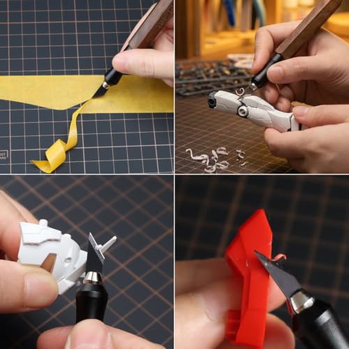 Craft Knife with 20 Extra #11 Blades, Precision Hobby Knife Set,Exacto Knife for Crafting, Polymer Clay, Pottery, Paper, Vinyl, Stencil & Model Making (Craft Knife+20PCS Blades)
