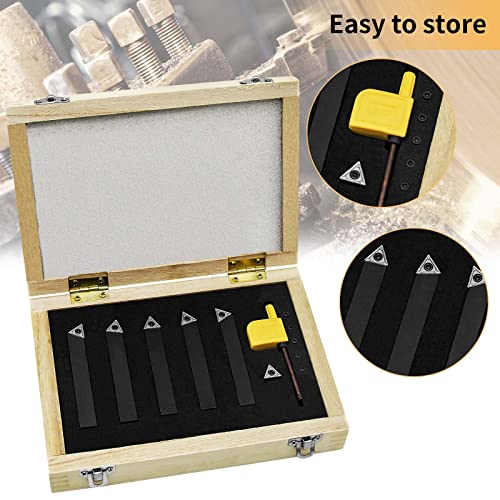 1/4" Indexable Carbide Turning Inserts Holder Set for Machining Lathes - size: 1/4 in