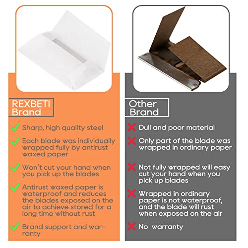 REXBETI 100 Pack Single Edge Razor Blades, Industrial Scraper Razor Blades - size: 100 Pack