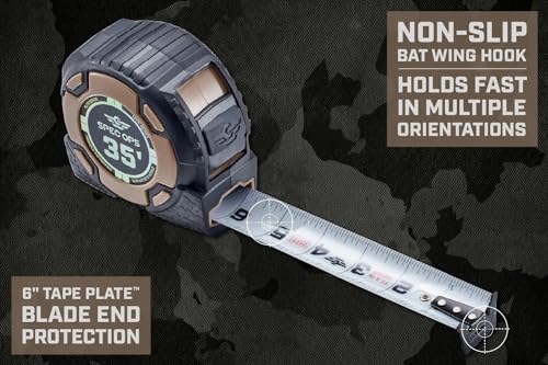 Spec Ops Elite Heavy Duty Tape Measure, Premium, 1.25" Blade, 35' - color: Non-Magnetic, size: 35-Foot