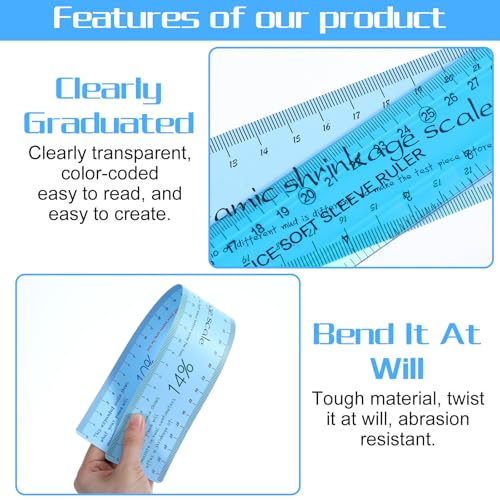 RAHHLIZS 2pcs Ceramic Shrinkage Scale Ruler Ceramic Tools for Pottery Plastic Measuring Ruler for Pottery Lovers Clay Sculpture Tools Carving Shaping Clay Sculpture Modeling