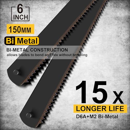 Hanpex 6in. Pro Bi-Metal HSS Mini Hacksaw Replacement Blades, Fine Finish Cut Hacksaw Blade Set 24 TPI 10 pk - style: 6in. Blades