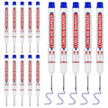 15 PCS Long Head Deep Hole Marker Pens,20mm Long Nib Marker,Longs Nose Markers,Waterproof Construction Markers Marking Tool,Permanent Markers Carpenter Ink marker Pens,Metal marking Pens,Blue - color: 15PCS-20MM-Blue