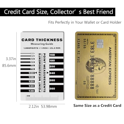 Sports Card Thickness Measuring Tool - 2 PCS Card Point Gauge & 2 Premium Microfiber Cleaning Cloths for Accurate Trading Card Thickness Measurement, Top Loader Size Finder