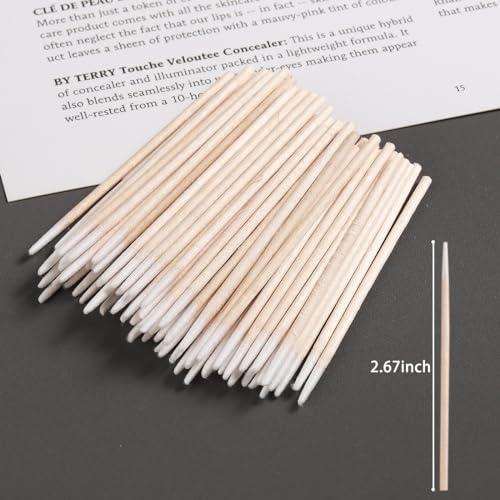 Fcozpjk 200PCS Precision Tip Cotton Swabs with Wooden Sticks - color: Single Head