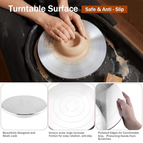 Large Pottery Wheel 12 Inch Banding Wheel for Adults & Kids