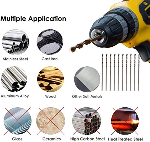 10Pcs 0.7mm Twist Drill Bit Set,Micro HSS Straight Shank Bits - size: 0.7mm