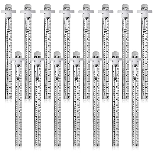 Frienda 20 Pieces 6 Inch Metal Pocket Ruler Mini Stainless Steel Clip Scale