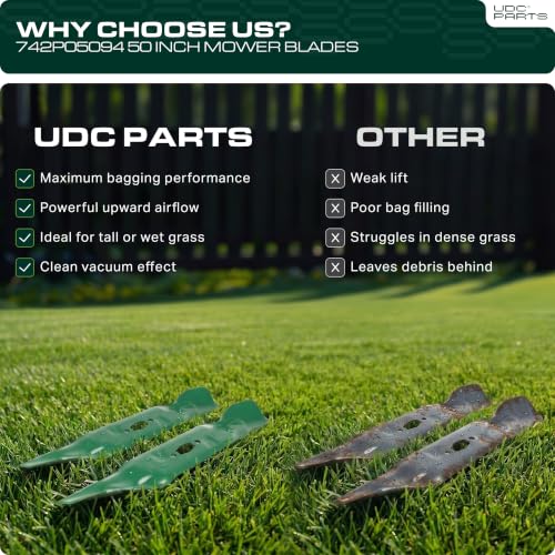 UDC Parts 742P05094 Cub Cadet 50 Inch Mower Blades Replacement, ZT1 ZT2 50 - size: 17 9⁄32 - Diamond (S-pattern) Center Hole