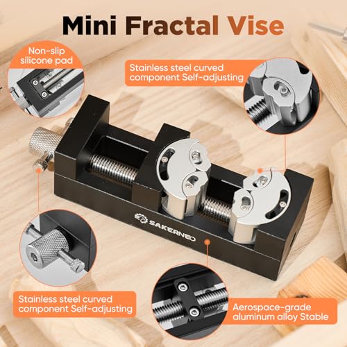 SakerNeo Fractal Vise, Self-Adjusting Drill Press Bench Vice (Black) - color: Black