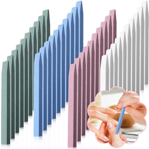 Mudder 20 Pcs Stone Nail File Pumice Stick for Nail Buffing Tool,4 Colors - color: 4 Colors