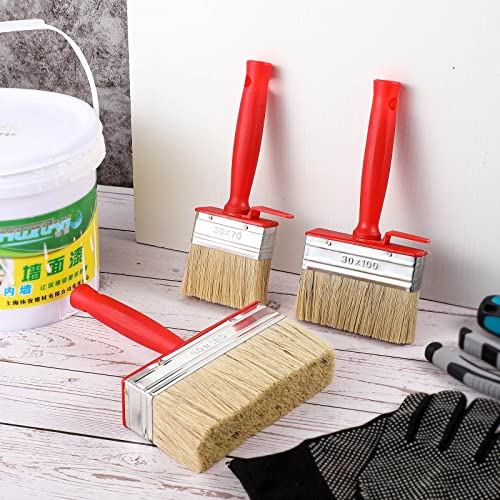 Hoolerry 3 Pcs Deck Stain and Sealer Block Paint Brushes for Wood Heavy Duty Brush Paint Brushes for Walls Applicator for Painting Staining Decking Fence (3",4",6") - size: 3", 4", 6"