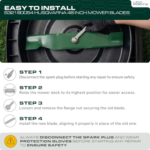 UDC Parts 532180054 Husqvarna 48 Inch Lawn Mower Blades Replacement, 3 Pack - size: 16-3/4" - 5 pt star