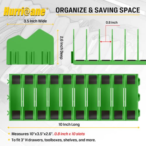 HURRICANE Pliers Organizer Rack with Non-Slip Rubber Base, Extendable Design, Blue and Green, 2 Pack - color: Blue & Green