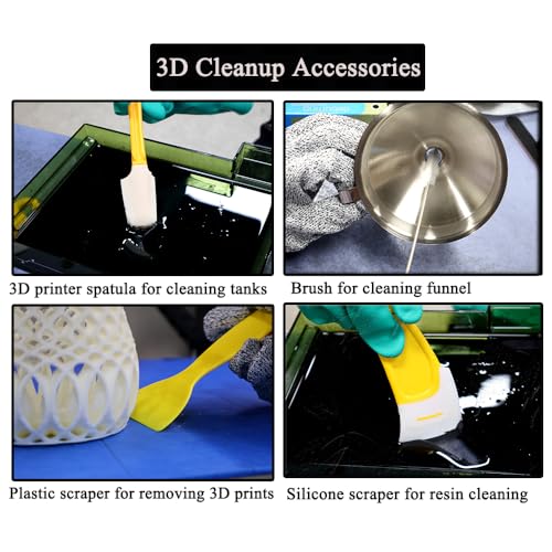 46PCS Resin 3D Printer Tool Kit with Silicone Mat, Gloves and Resin Funnels - style: Type 1