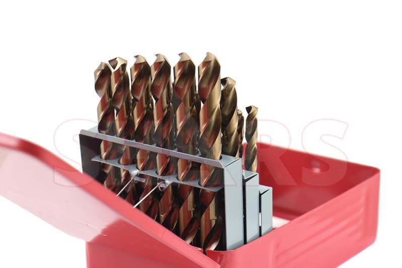 Shars 1/16-1/2" by 64ths M35 Cobalt Straw Finish Jobber Drill Set (29 PCS) 404-2260C P - size: 1/16-1/2", style: 29 pcs Cobalt