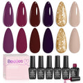 Beetles Fall Gel Nail Polish Set, Terra Dusk Glitter Plum Purple Gel Polish - color: A - Mixed Finishes | | Terra Dusk