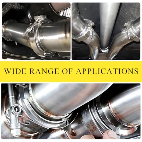 KVAEY V Band Clamp for Turbo, Automotive Stainless Steel Turbo Clamp with Male Female Flange (2.75") - color: 2.75"