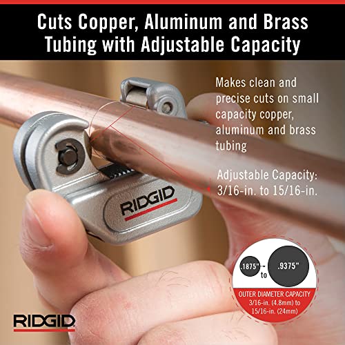 RIDGID 29963 Model 35S 1/4" to 1-3/8" Stainless Steel Tubing Cutter with X-CEL Knob, Silver