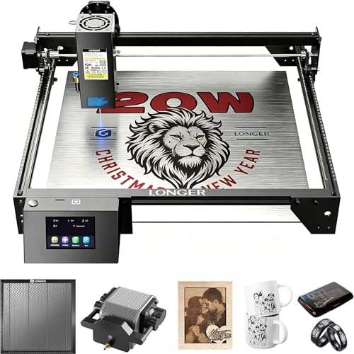 Longer RAY5 20W Laser Engraver with Air Pump,440mm*440mm Honeycomb, 32-bit Motherboard, App Offline Control, DIY Engraver Tool for Metal/Glass/Wood - size: Paket - 3