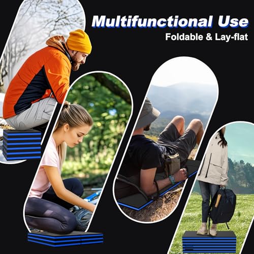 22.8" Wide Mechanic Mat Foldable EVA Kneeling Pad with Magnetic Tool Slots - color: Black & Blue, size: 22.8"W