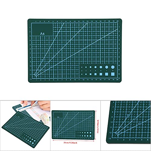 Self Healing Cutting Mat, Durable Double Sided Precision Cutting Surface for Sewing Crafts PVC Blue A5 8.3 x 5.9 Inch 1 Piece