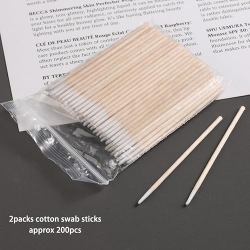 Fcozpjk 200PCS Precision Tip Cotton Swabs with Wooden Sticks - color: Single Head