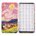 40 Empty Half Pans Watercolor Palette Tins Box with Magnetic Squares - color: Pink Starry, size: 40 Half Pans