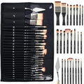 Nicpro 26pcs Professional Paint Brush Set with Palette Knife & Canvas Roll - color: Black